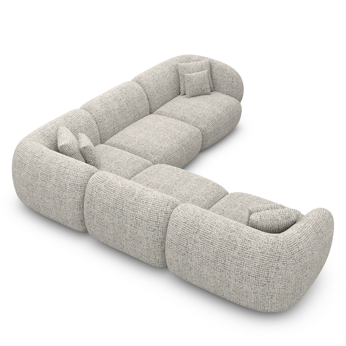 Sofa Mojave Corner Form - BOUCLE COCO Off Grey - View 3