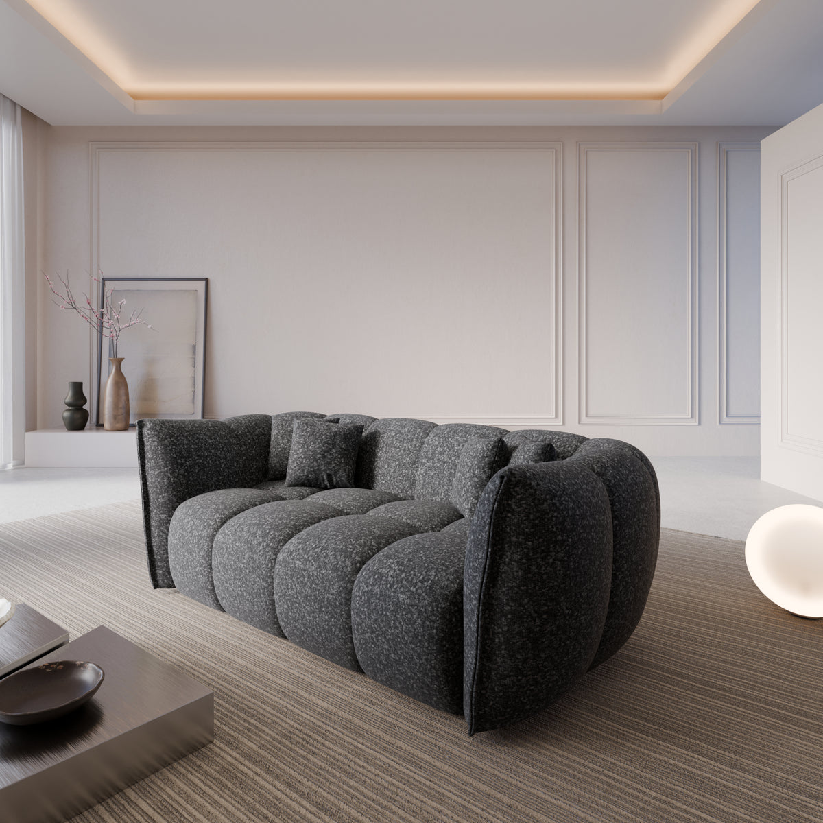 Sofa Sakura 2 Seater - BOUCLE Graphite - Room View