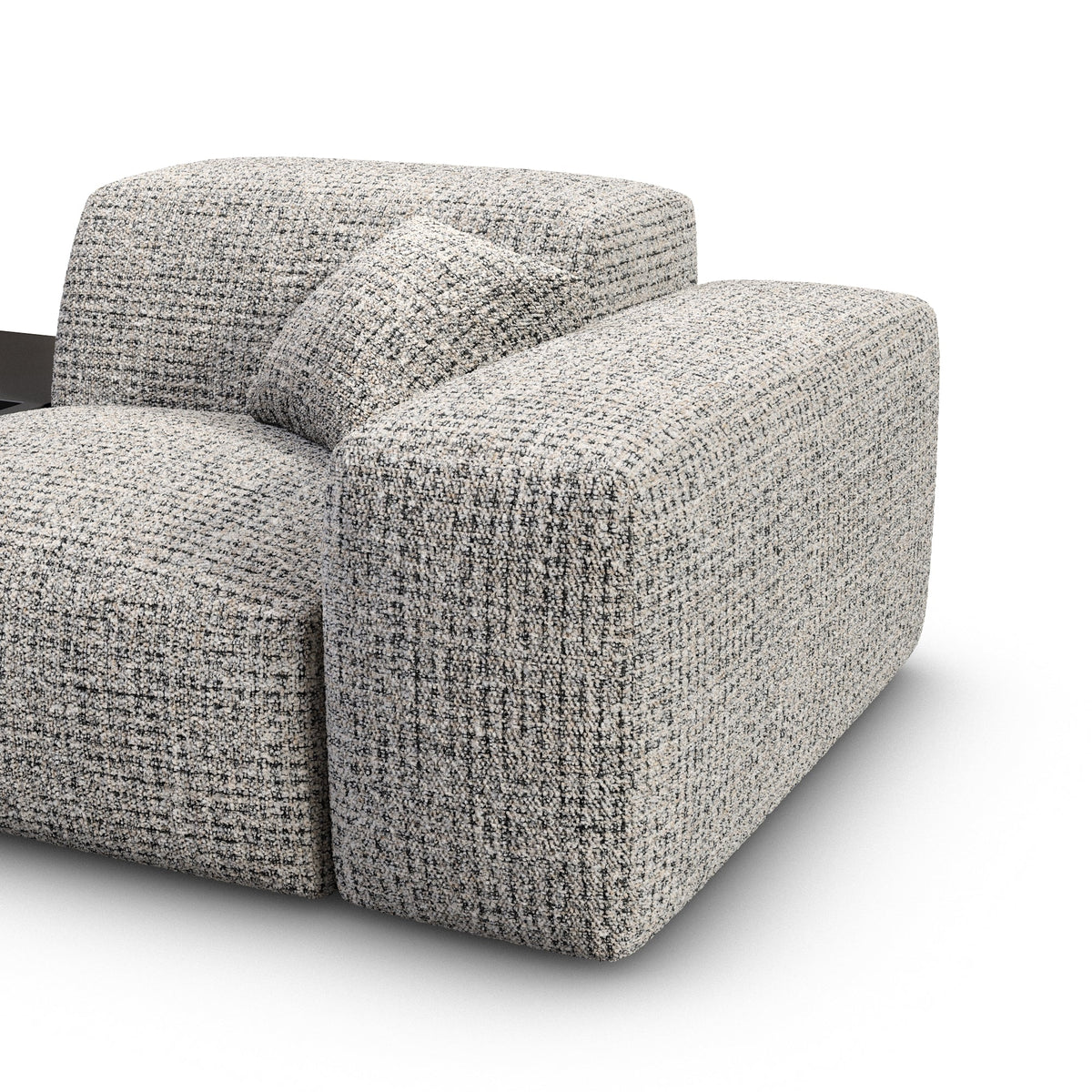 Sofa Malibu With Wood Application 4 Seater - BOUCLE COCO Off Grey - Closeup