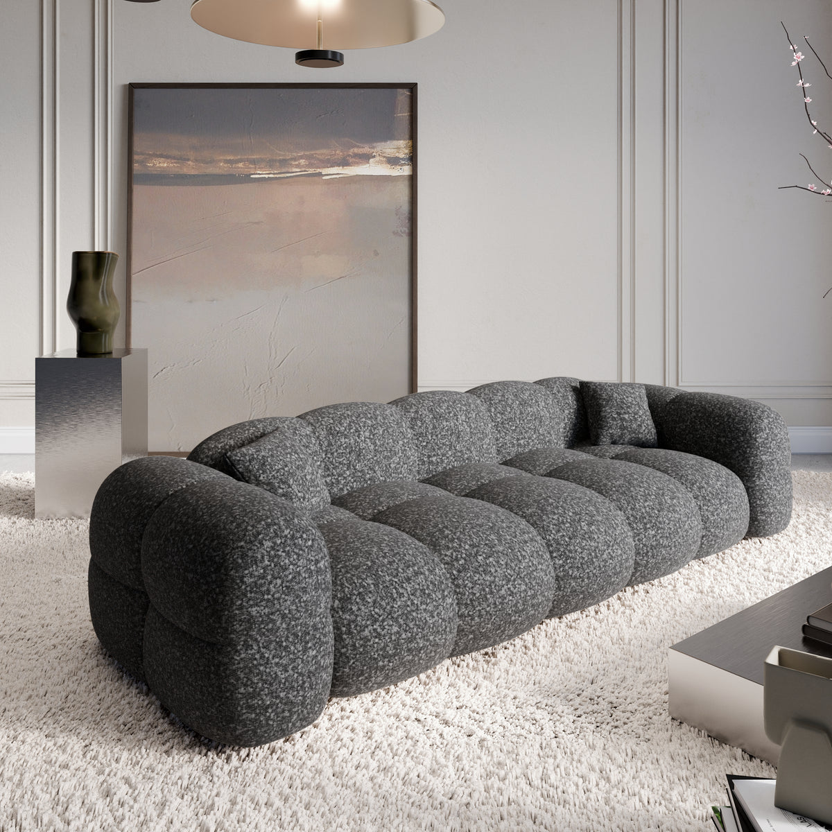 Sofa Bailando 3 Seater - BOUCLE Graphite - Room View