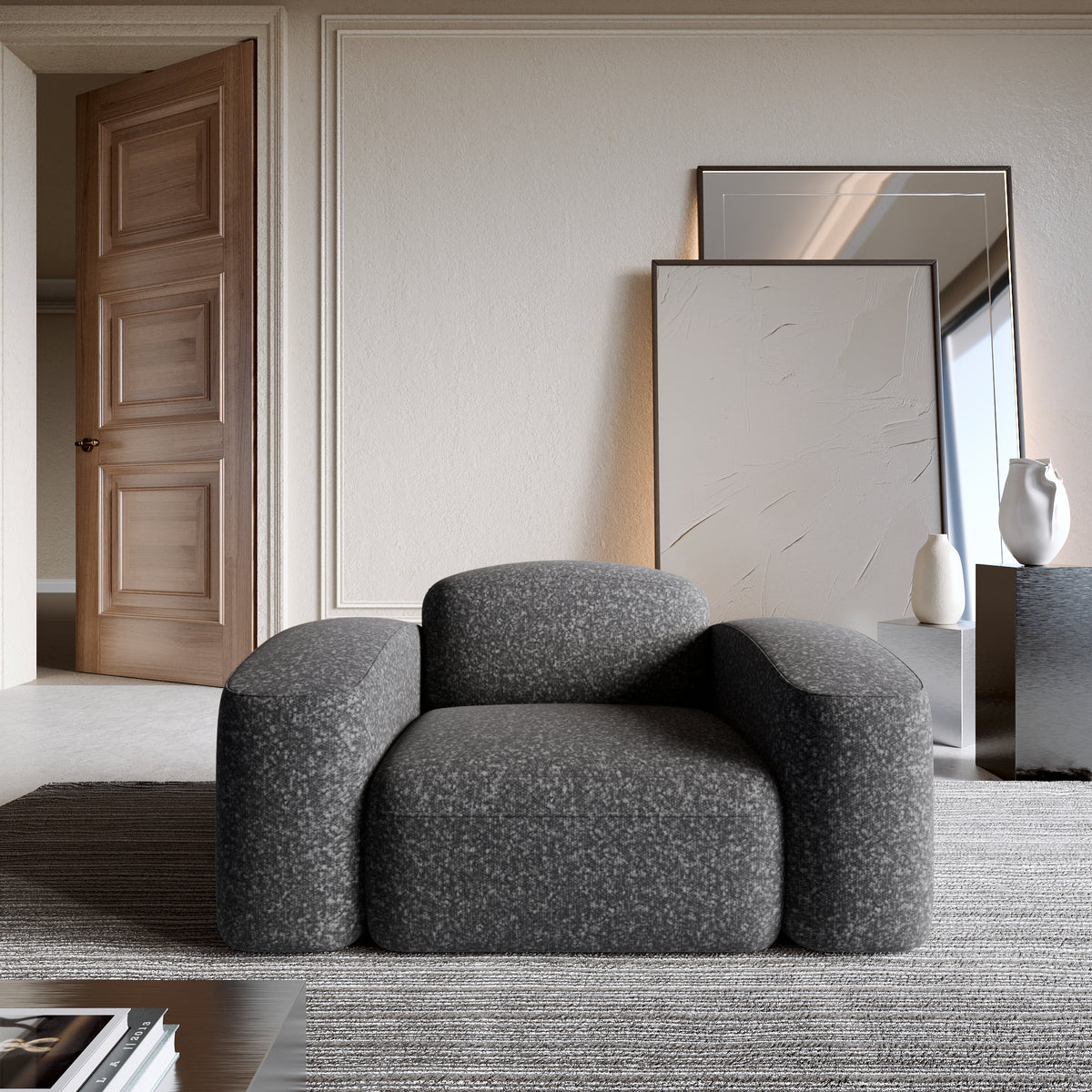 Sofa Opatia 1 Seater - BOUCLE Graphite - Room View