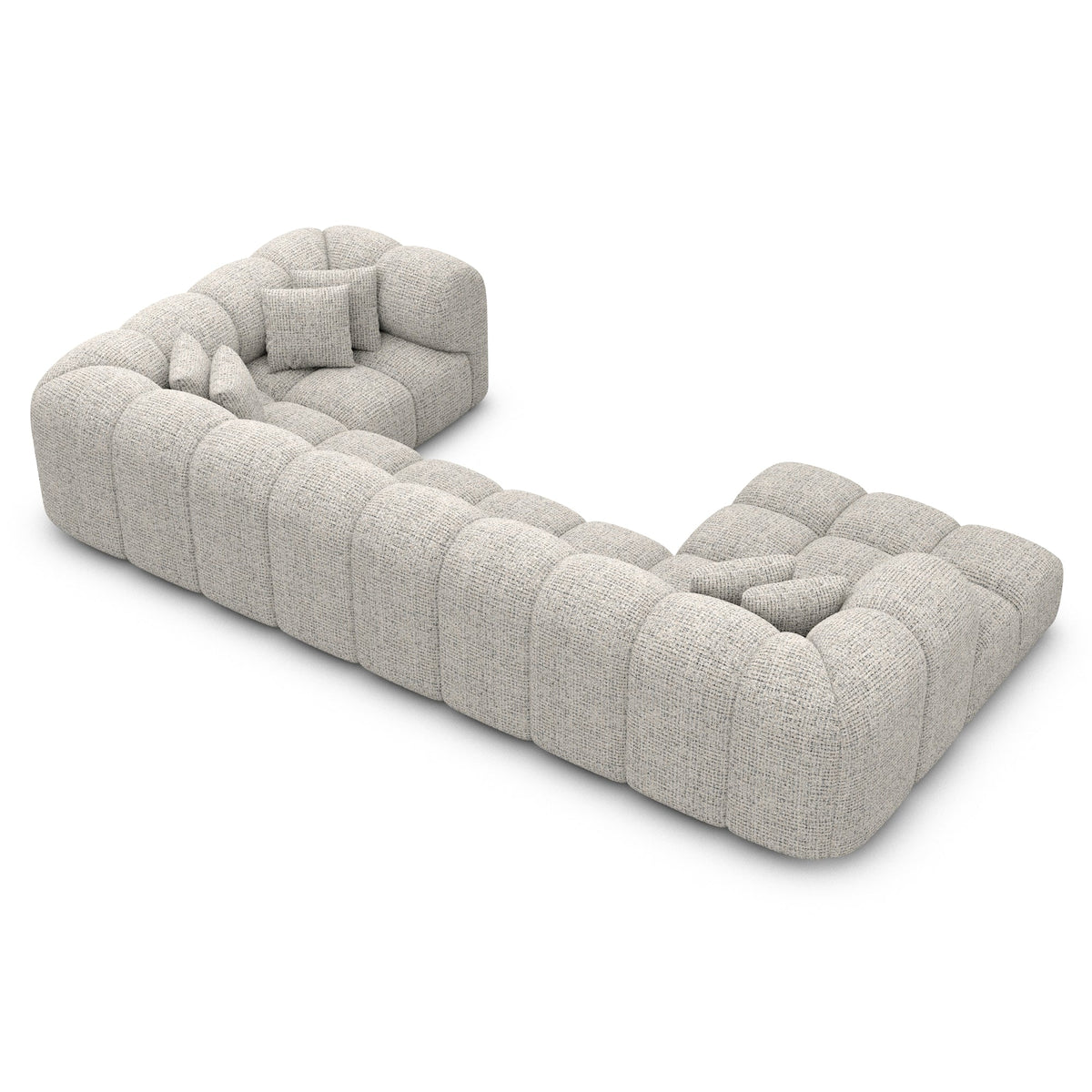 Sofa Claude U Form - BOUCLE COCO Off Grey / Left - View 3