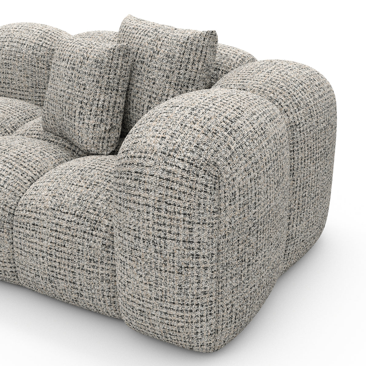 Sofa Sueno U Form XXL Lounge - BOUCLE COCO Off Grey / Right - Closeup