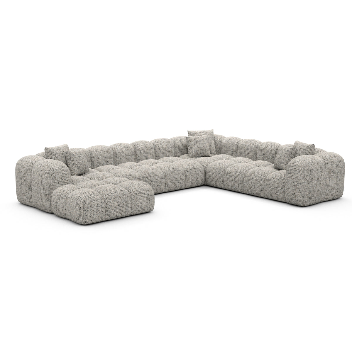 Sofa Sueno U Form XXL Lounge - BOUCLE COCO Off Grey / Left - View 1