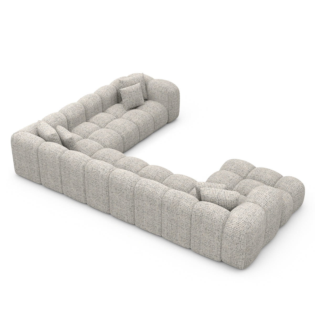 Sofa Sueno U Form XXL Lounge - BOUCLE COCO Off Grey / Left - View 3