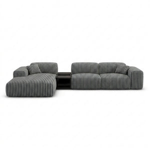 LINEN Fine Stripes White Black
