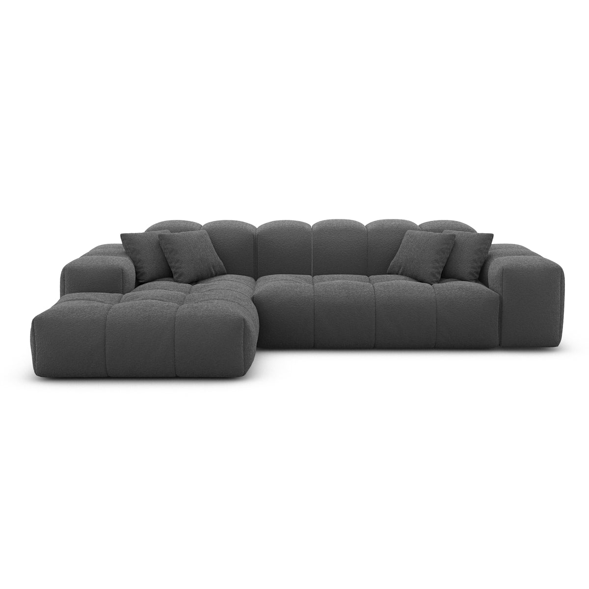 Sofa Brioni L Form - BOUCLE Graphite / Left - View 2