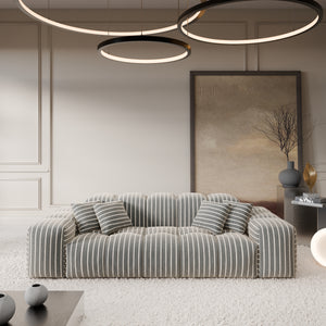 LINEN Fine Stripes Grey Bold