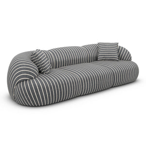 LINEN Fine Stripes Grey Bold