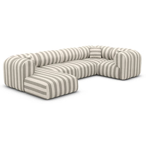 LINEN Stripes Sand White