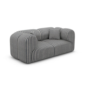 LINEN Fine Stripes White Dark Grey
