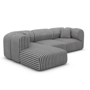 LINEN Fine Stripes Dark Grey White