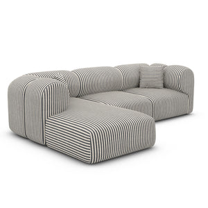 LINEN Fine Stripes Light Grey White