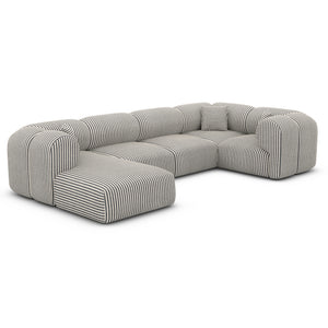 LINEN Fine Stripes Light Grey White