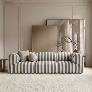 LINEN Stripes Grey Sand