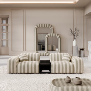 LINEN Stripes Beige Sand