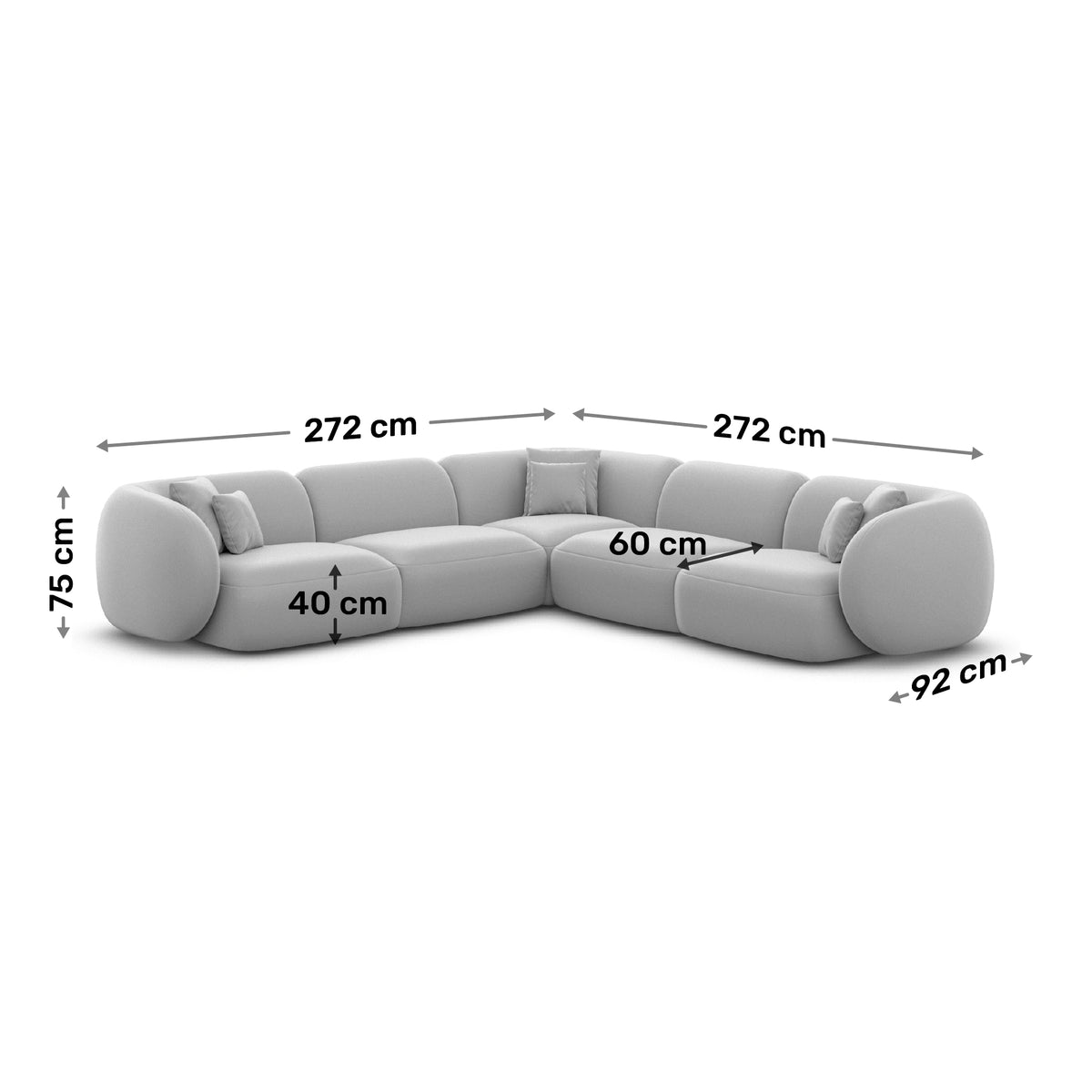 Sofa Mojave Corner Form - Dimensions