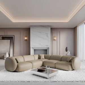 REAL LEATHER Dark Beige
