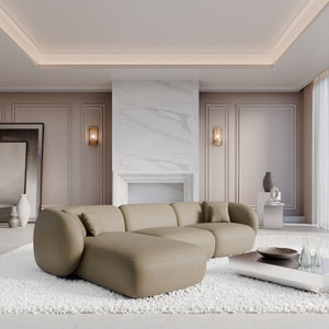 REAL LEATHER Dark Beige