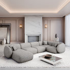 Sofa Mojave U Form - BOUCLE COCO Off Grey / Left - Room View