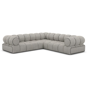 LINEN Fine Stripes Grey Sand