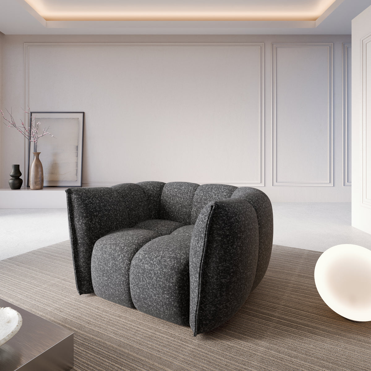 Sofa Sakura 1 Seater - BOUCLE Graphite - Room View