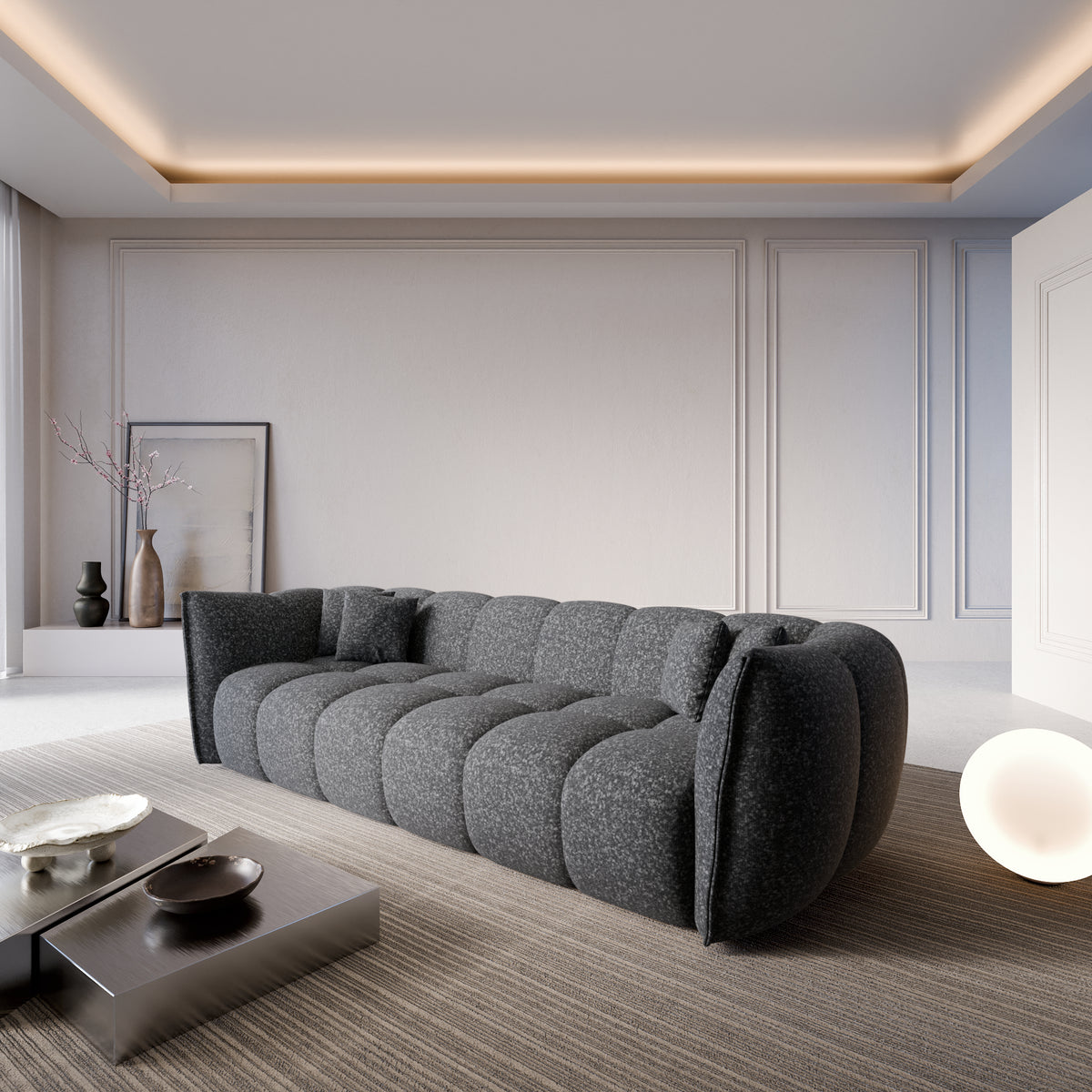 Sofa Sakura 4 Seater - BOUCLE Graphite - Room View