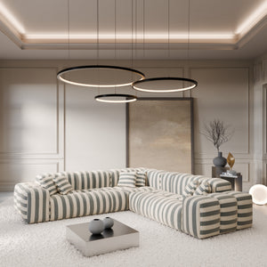 LINEN Stripes Grey Sand