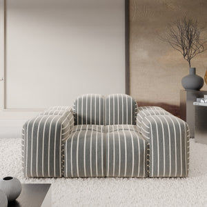 LINEN Fine Stripes Grey Bold