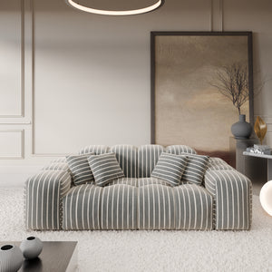 LINEN Fine Stripes Grey Bold