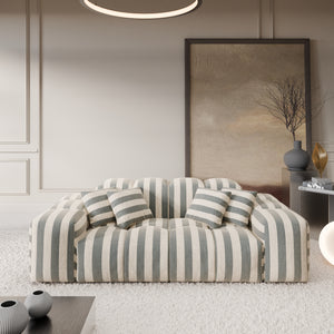 LINEN Stripes Grey Sand