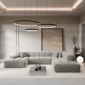 LINEN Fine Stripes Grey Bold