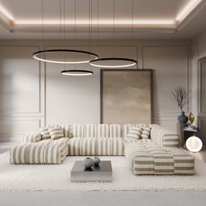 LINEN Stripes Beige Sand