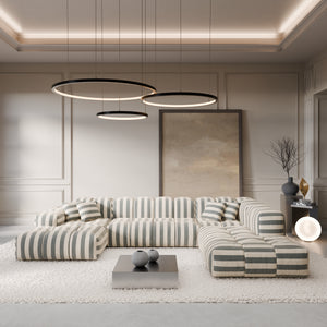 LINEN Stripes Grey Sand