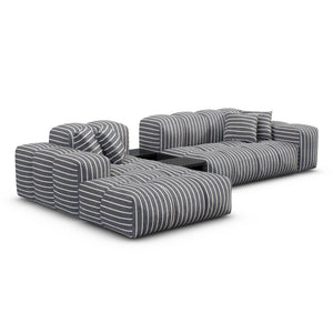 LINEN Fine Stripes Grey Bold