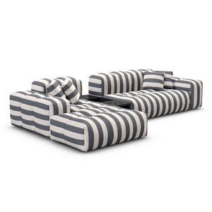 LINEN Stripes Grey Sand