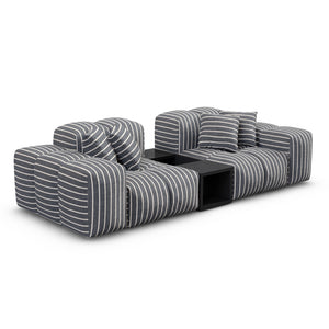 LINEN Fine Stripes Grey Bold