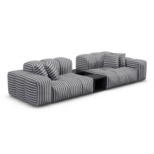 LINEN Fine Stripes Grey Bold