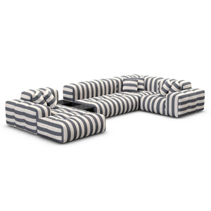 LINEN Stripes Grey Sand