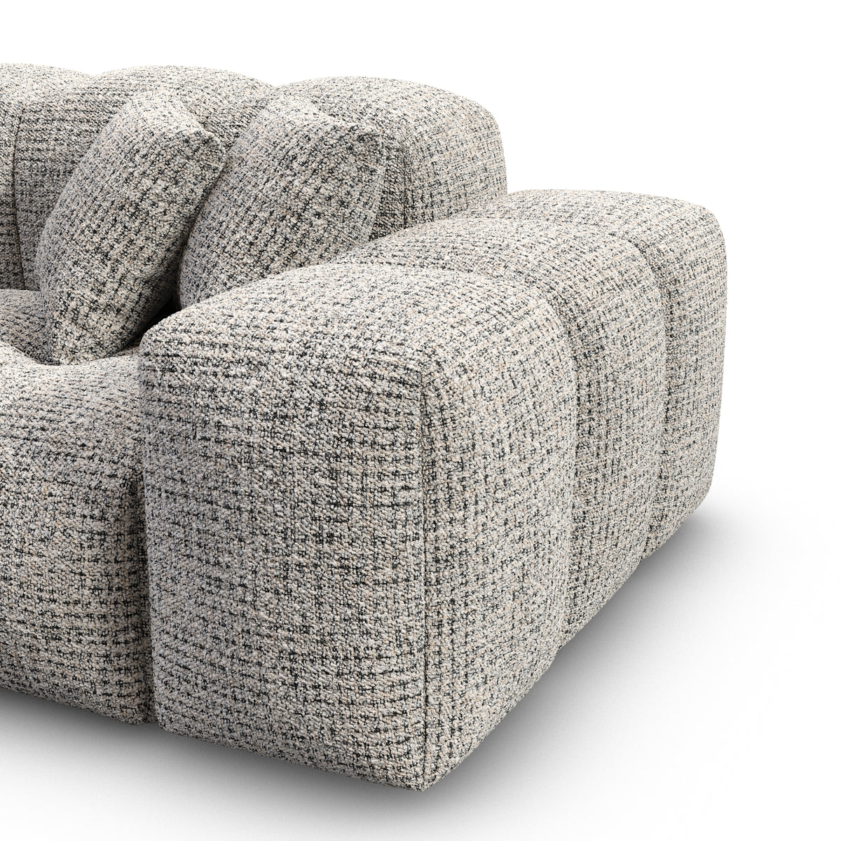 Sofa Brioni With Wood Application 2 Seater - BOUCLE COCO Off Grey - Closeup
