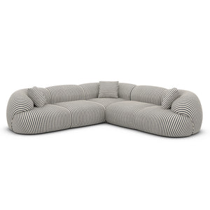 LINEN Fine Stripes Grey Sand
