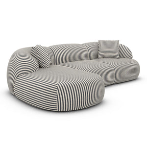 LINEN Fine Stripes Grey Sand