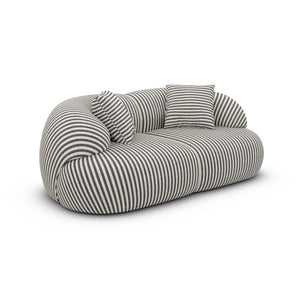 LINEN Fine Stripes Grey Sand