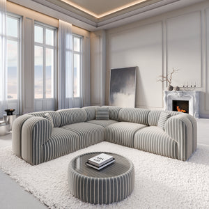 LINEN Fine Stripes Grey Bold