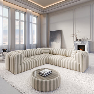 LINEN Stripes Beige Sand