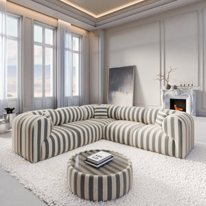 LINEN Stripes Grey Sand