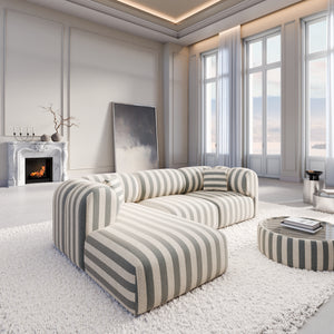 LINEN Stripes Grey Sand