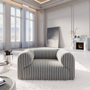 LINEN Fine Stripes Grey Bold