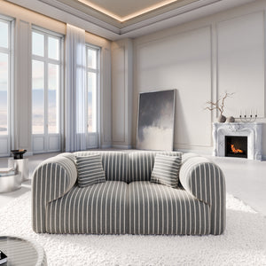 LINEN Fine Stripes Grey Bold