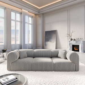 LINEN Fine Stripes Grey Bold